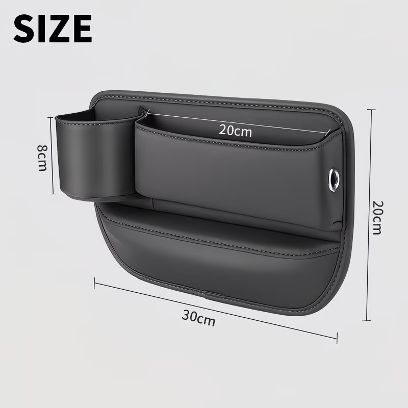 2PCS Car Seat Gap Filler Organizer Black Phone Holder Wallet Key Storage Box
