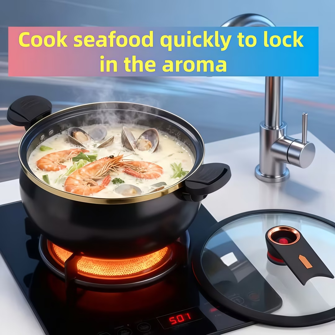 2.19 Gallon Non-Stick Soup Pot Large Cooking Pot Induction & Gas Stove